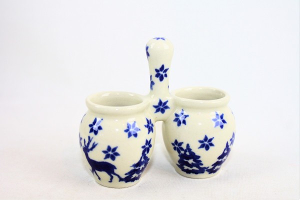 Bunzlau dubbel potje met handvat 1931X Rudolph Kerst